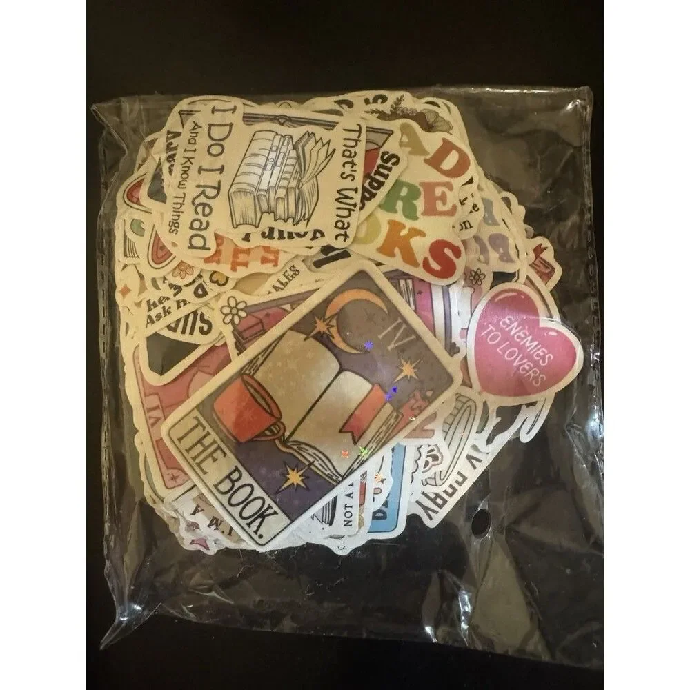 200PCS Book Romance Stickers Pack, Multicolor Paper Decorative, X004Y5JSCT
